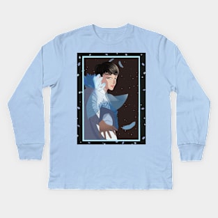 Seventeen Jeonghan Fallin Flower (Blue) Kids Long Sleeve T-Shirt